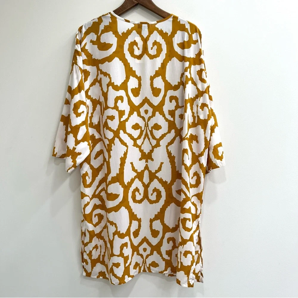 Evereve Tolani Gold Shara Wrap Kimono/Bathing Suit Cover One Size - Picture 12 of 15